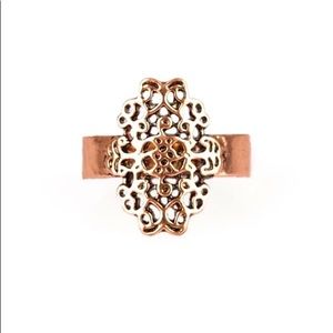 Copper ring with filigree design